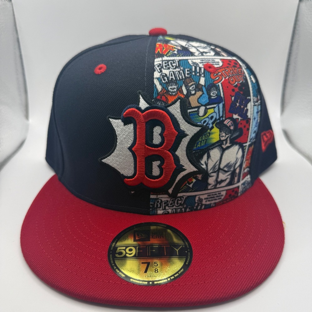 New Era 59FIFTY Boston Red Sox Comic Book Players Weekend Fitted Hat 7 5/8 Navy